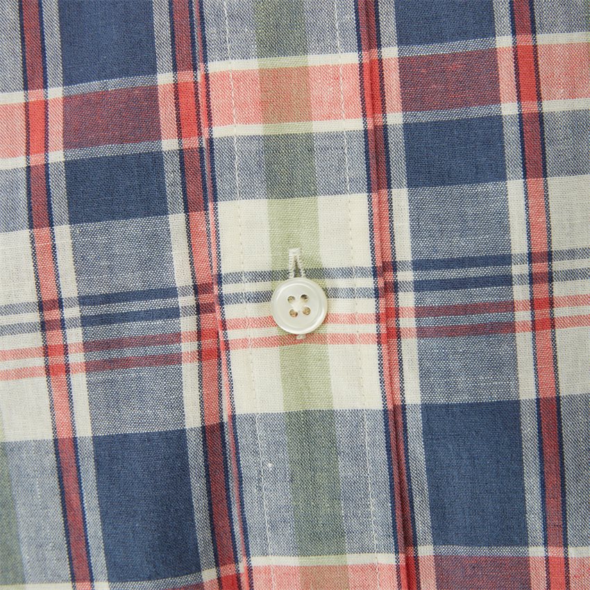 Gant Shirts REG COTTON LINEN CHECK SHIRT 3240062 DUSTY BLUE SEA